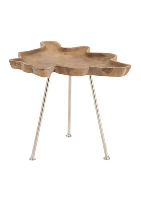 Contemporary Teak Wood Accent Table