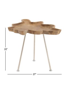 Contemporary Teak Wood Accent Table