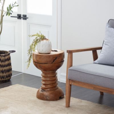 Rustic Teak Wood Accent Table