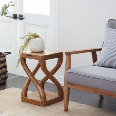 Contemporary Teak Wood Accent Table