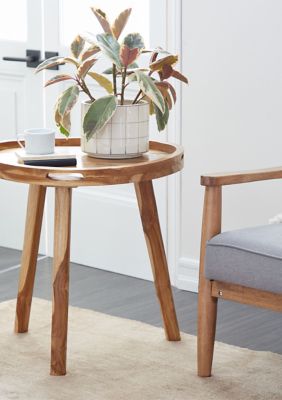 Contemporary Teak Wood Accent Table