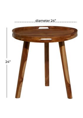 Contemporary Teak Wood Accent Table