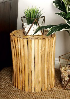 Rustic Teak Wood Accent Table