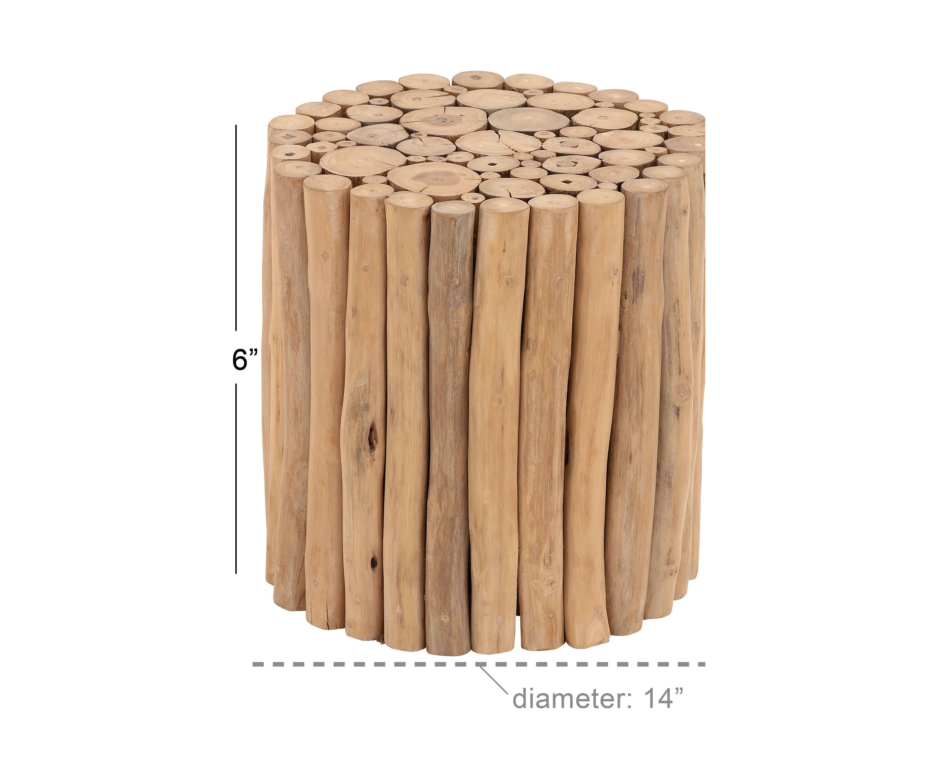 Rustic Teak Wood Accent Table