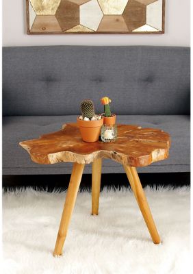 Rustic Teak Wood Accent Table