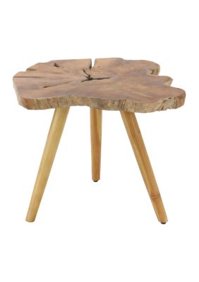 Rustic Teak Wood Accent Table