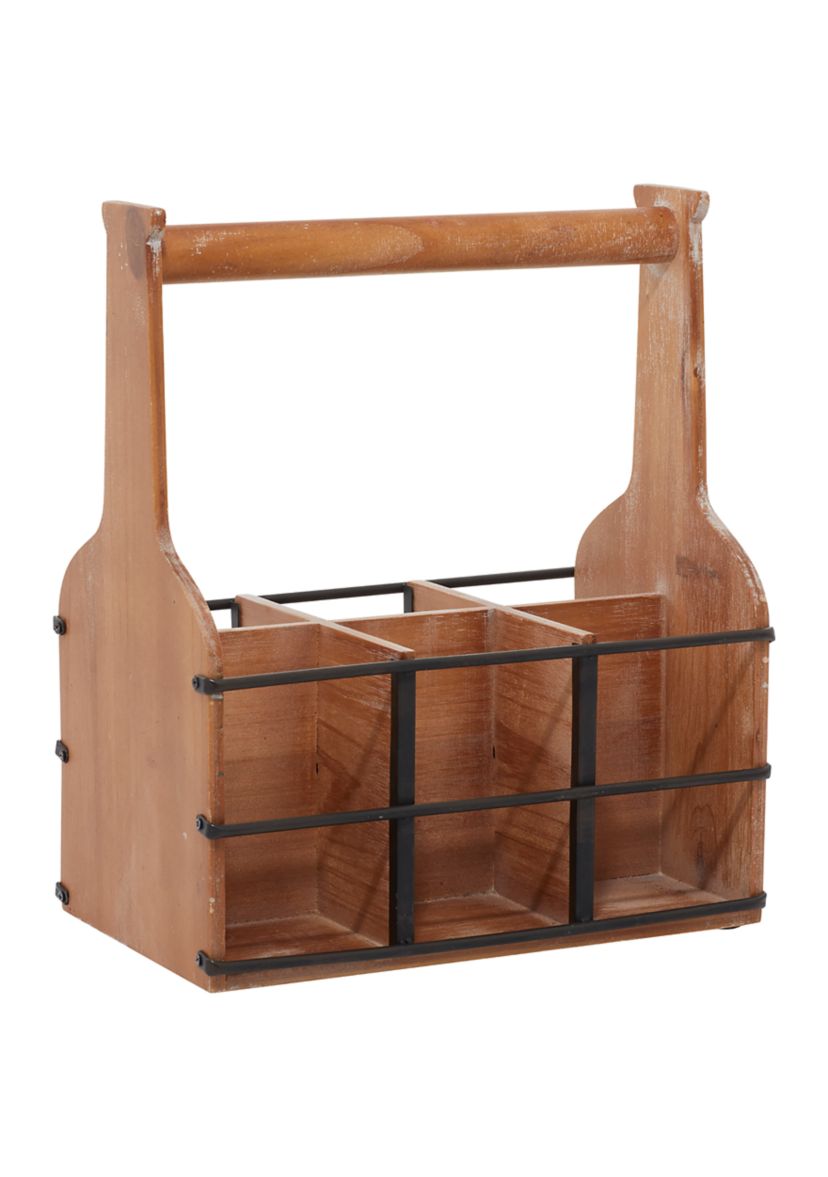 Brown Wood Farmhouse Wine Rack
