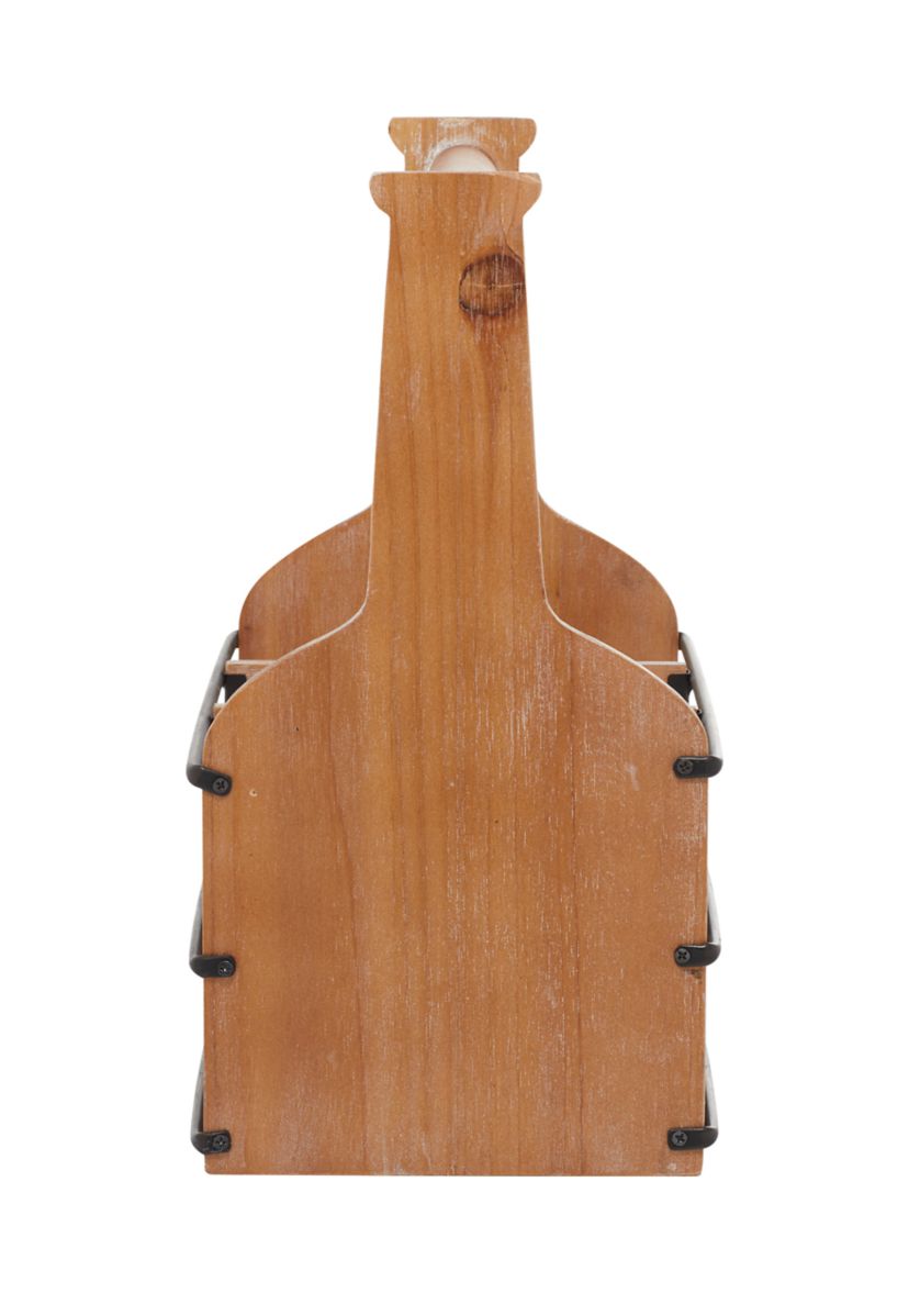 Brown Wood Farmhouse Wine Rack