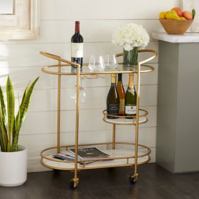 Contemporary Metal Bar Cart