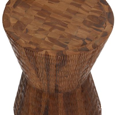 Contemporary Teak Wood Accent Table