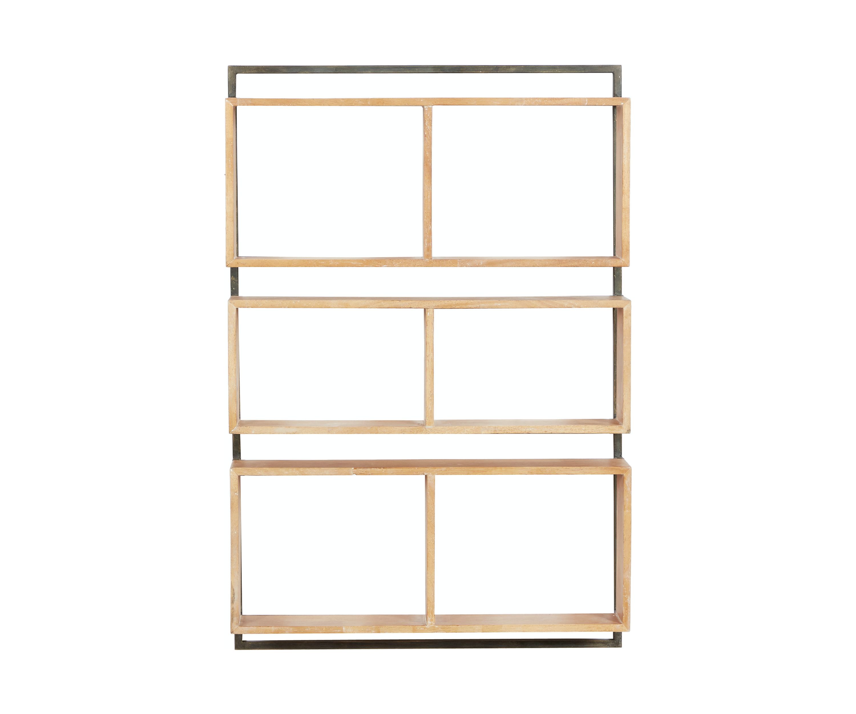 Brown Wood Industrial Wall Shelf