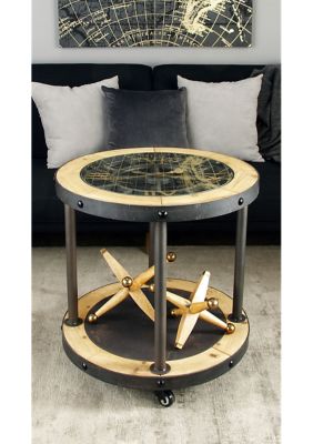 Industrial Wood Accent Table
