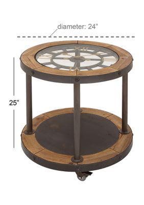 Industrial Wood Accent Table