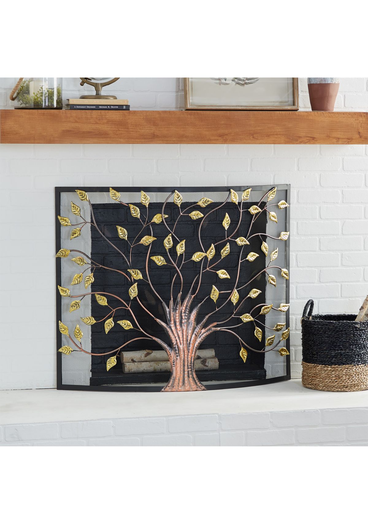 Farmhouse Metal Fireplace Screen