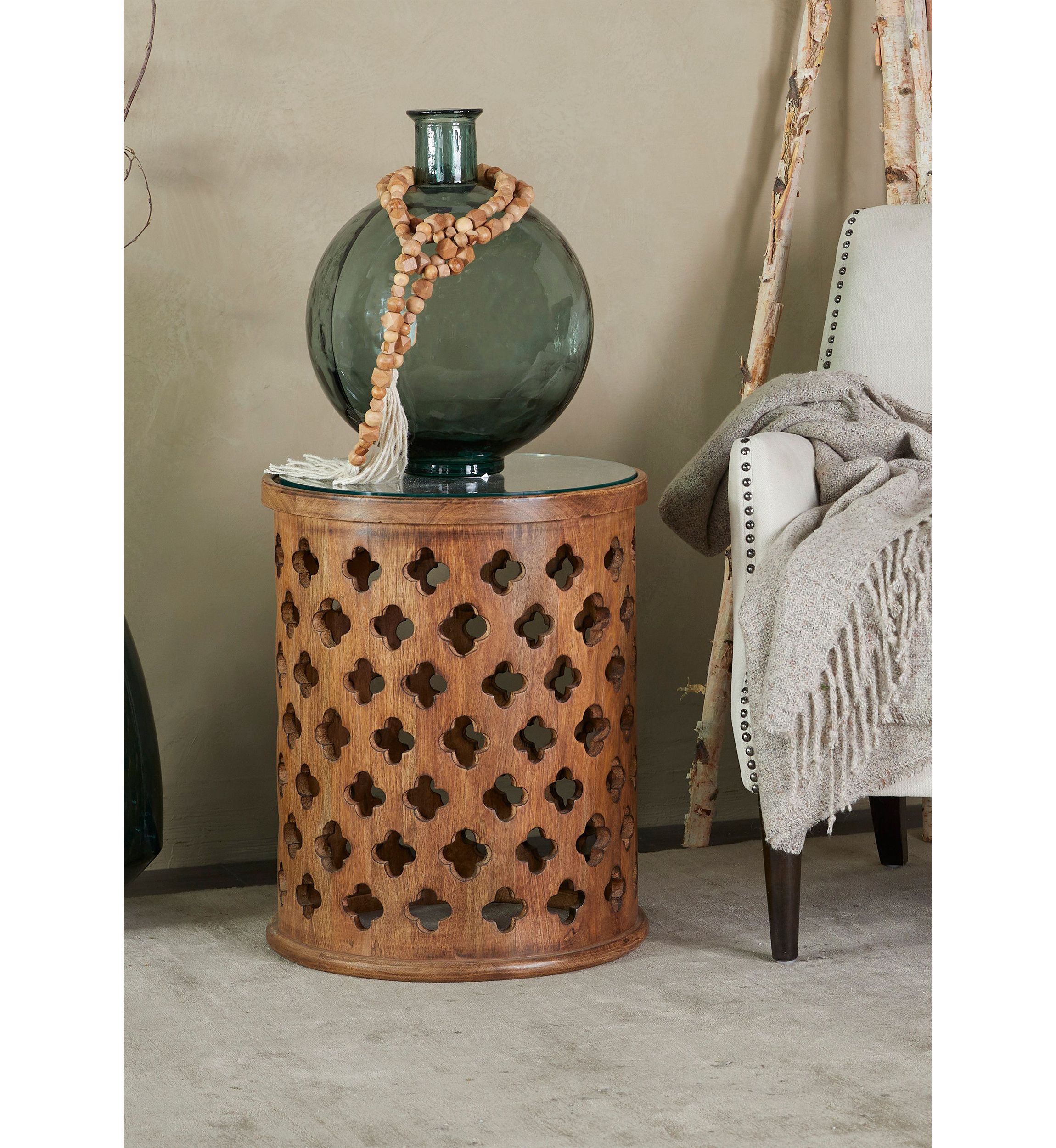 Rustic Mango Wood Accent Table