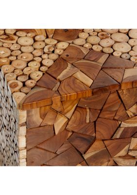 Contemporary Teak Wood Accent Table