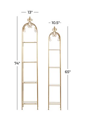 Gold Metal Contemporary Shelving Unit - Set of 2