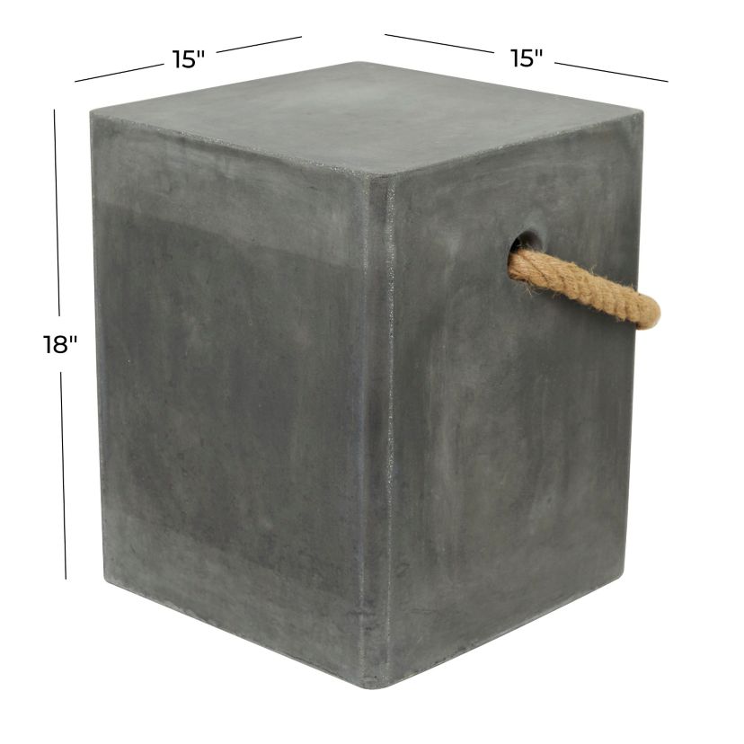 Contemporary Magnesium Oxide Outdoor Accent Table
