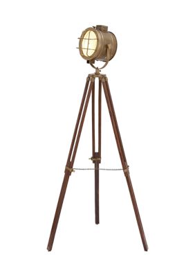 Industrial Wood Floor Lamp