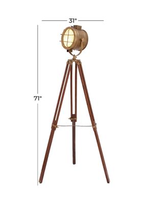 Industrial Wood Floor Lamp