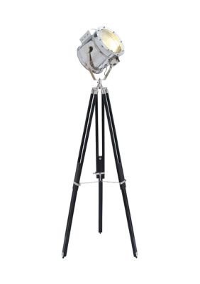 Industrial Wood Floor Lamp