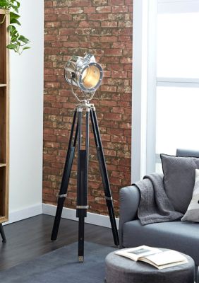 Industrial Wood Floor Lamp