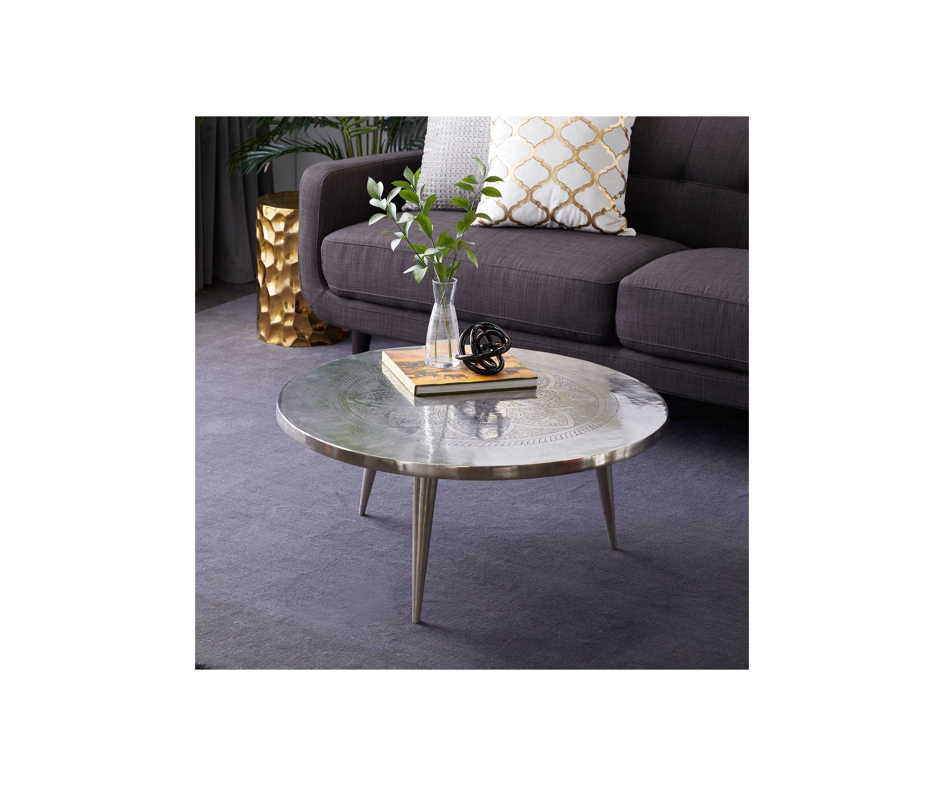Traditional Aluminum Metal Coffee Table