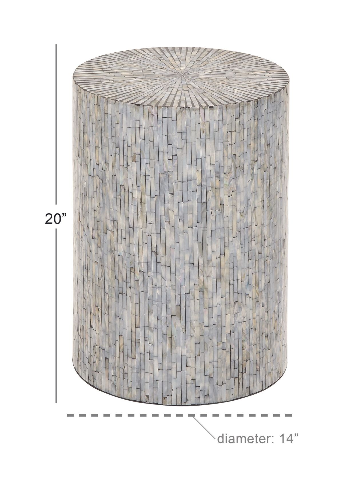Contemporary Mother of Pearl Shell Accent Table