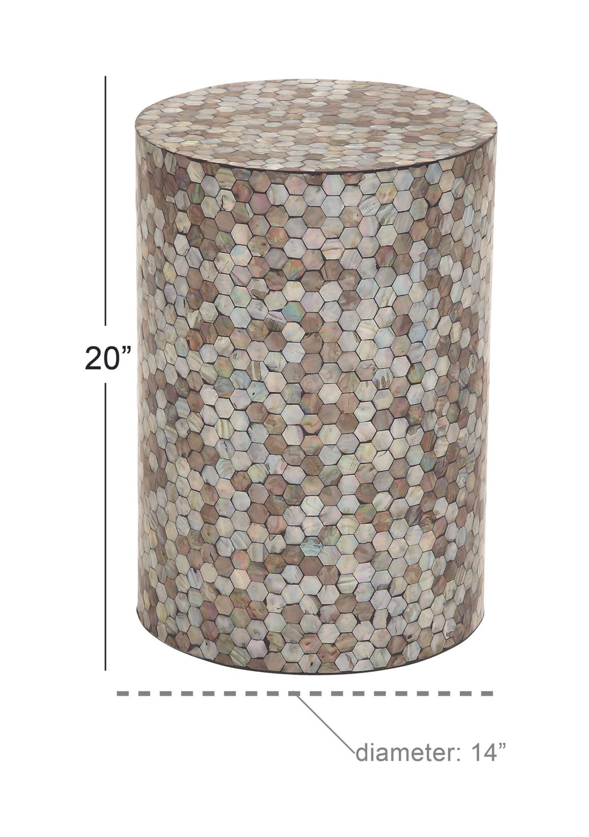 Contemporary Mother of Pearl Shell Accent Table