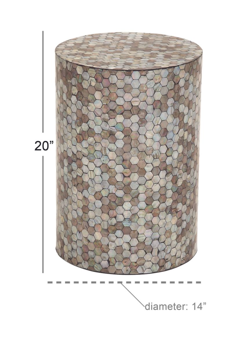 Contemporary Mother of Pearl Shell Accent Table