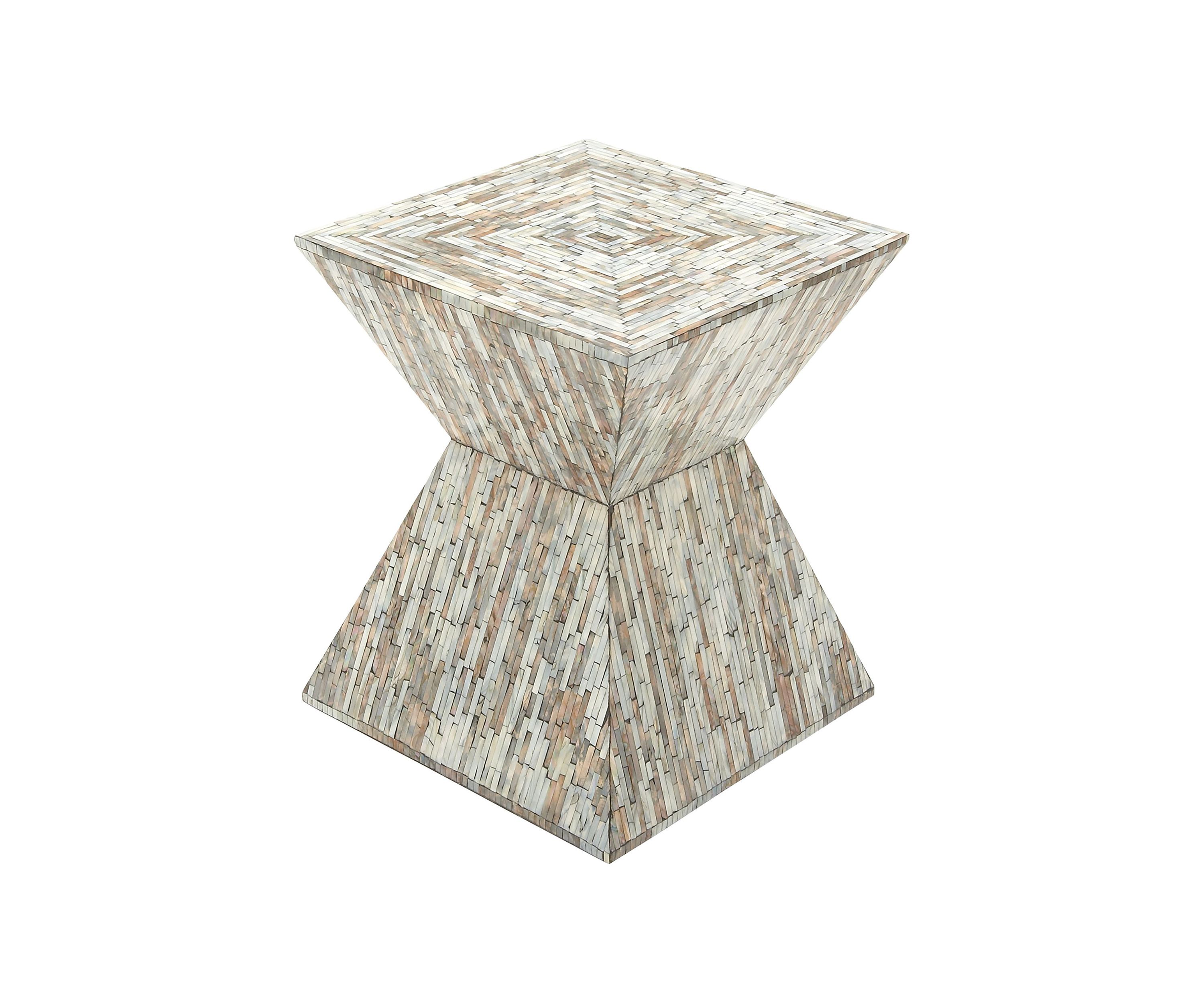 Contemporary Mother of Pearl Shell Accent Table