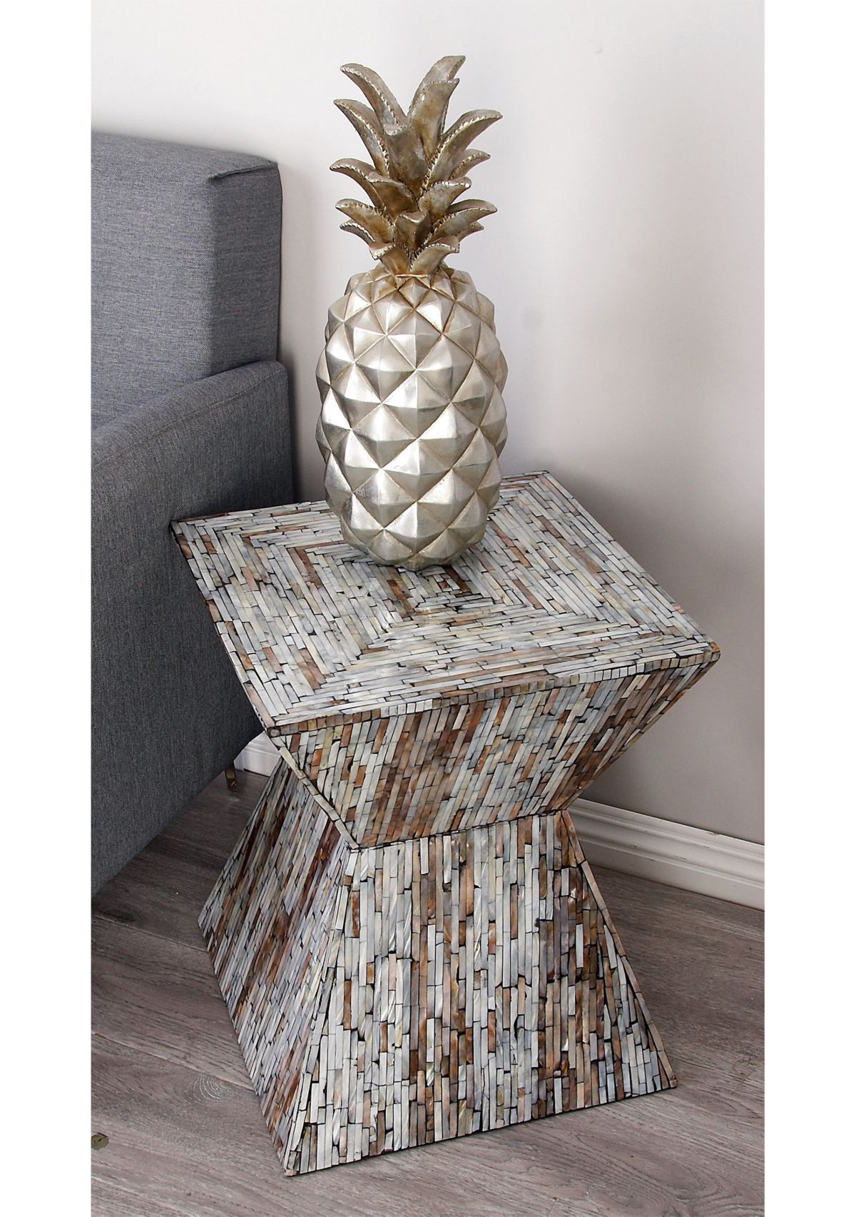 Contemporary Mother of Pearl Shell Accent Table