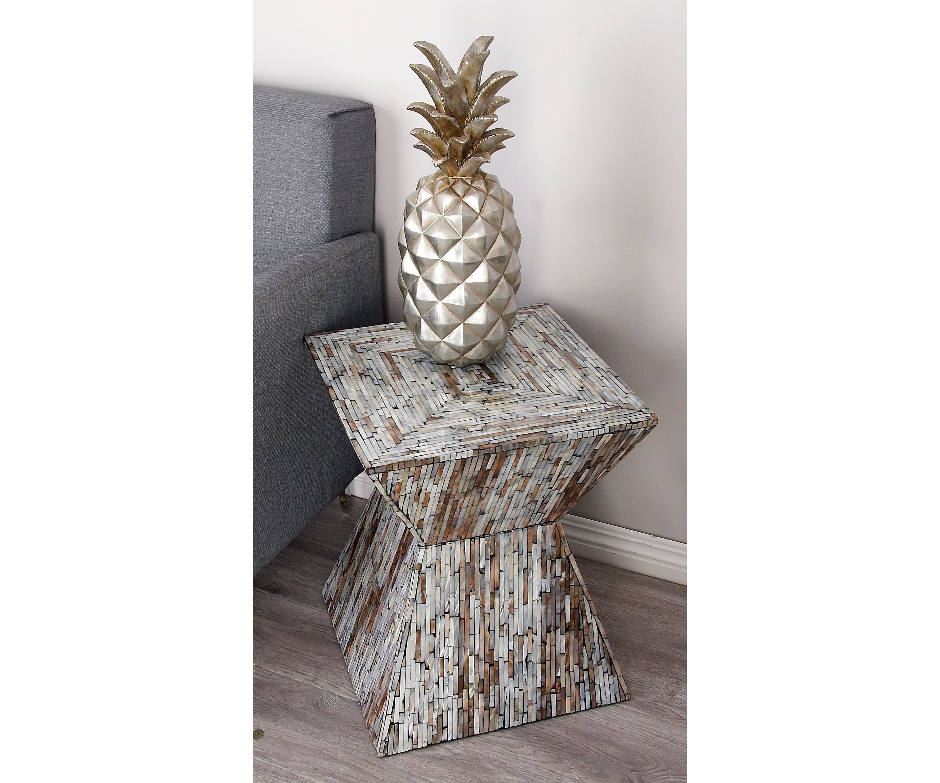 Contemporary Mother of Pearl Shell Accent Table