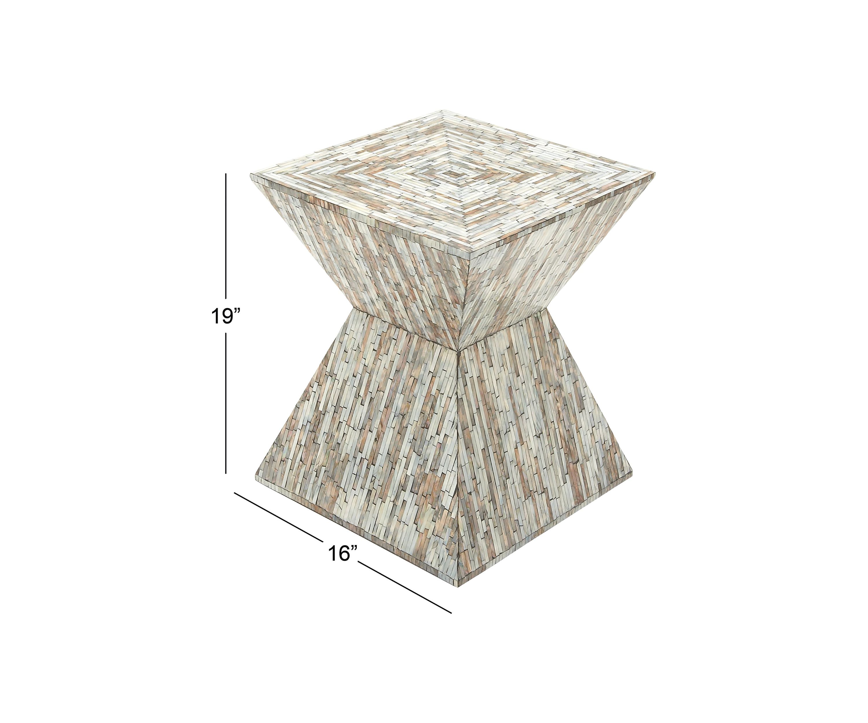 Contemporary Mother of Pearl Shell Accent Table