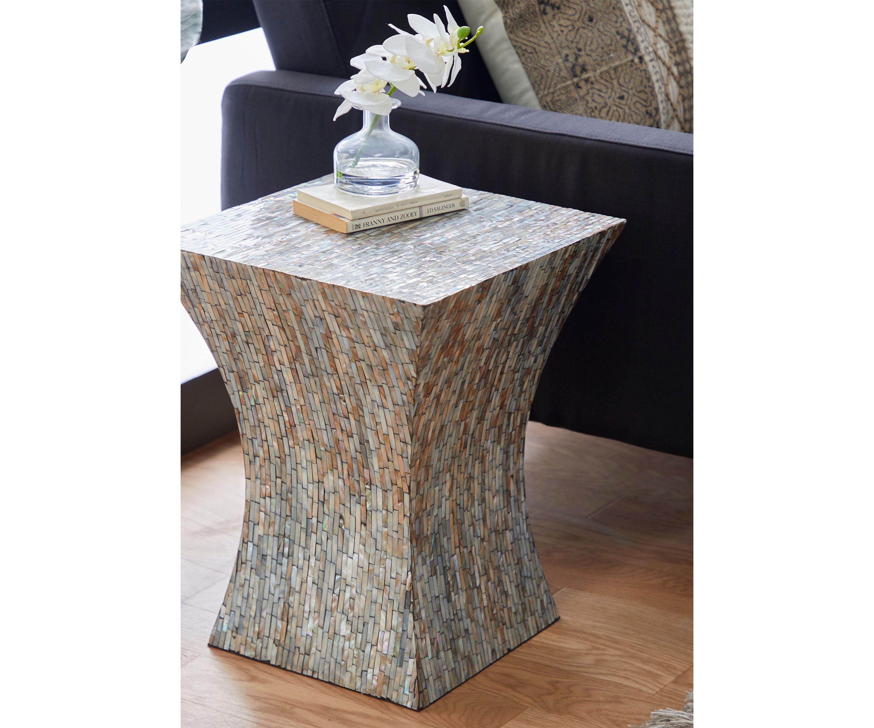 Contemporary Mother of Pearl Shell Accent Table