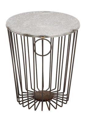 Farmhouse Metal Outdoor Accent Table