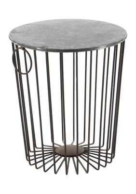 Farmhouse Metal Outdoor Accent Table