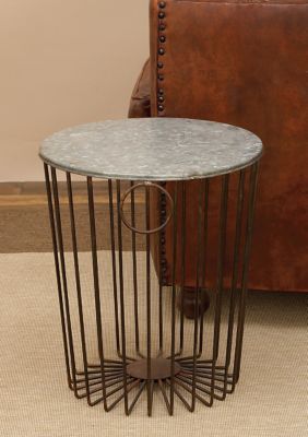 Farmhouse Metal Outdoor Accent Table