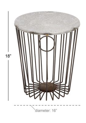 Farmhouse Metal Outdoor Accent Table