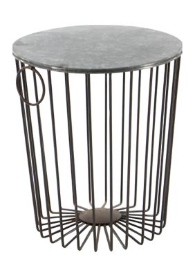 Farmhouse Metal Outdoor Accent Table