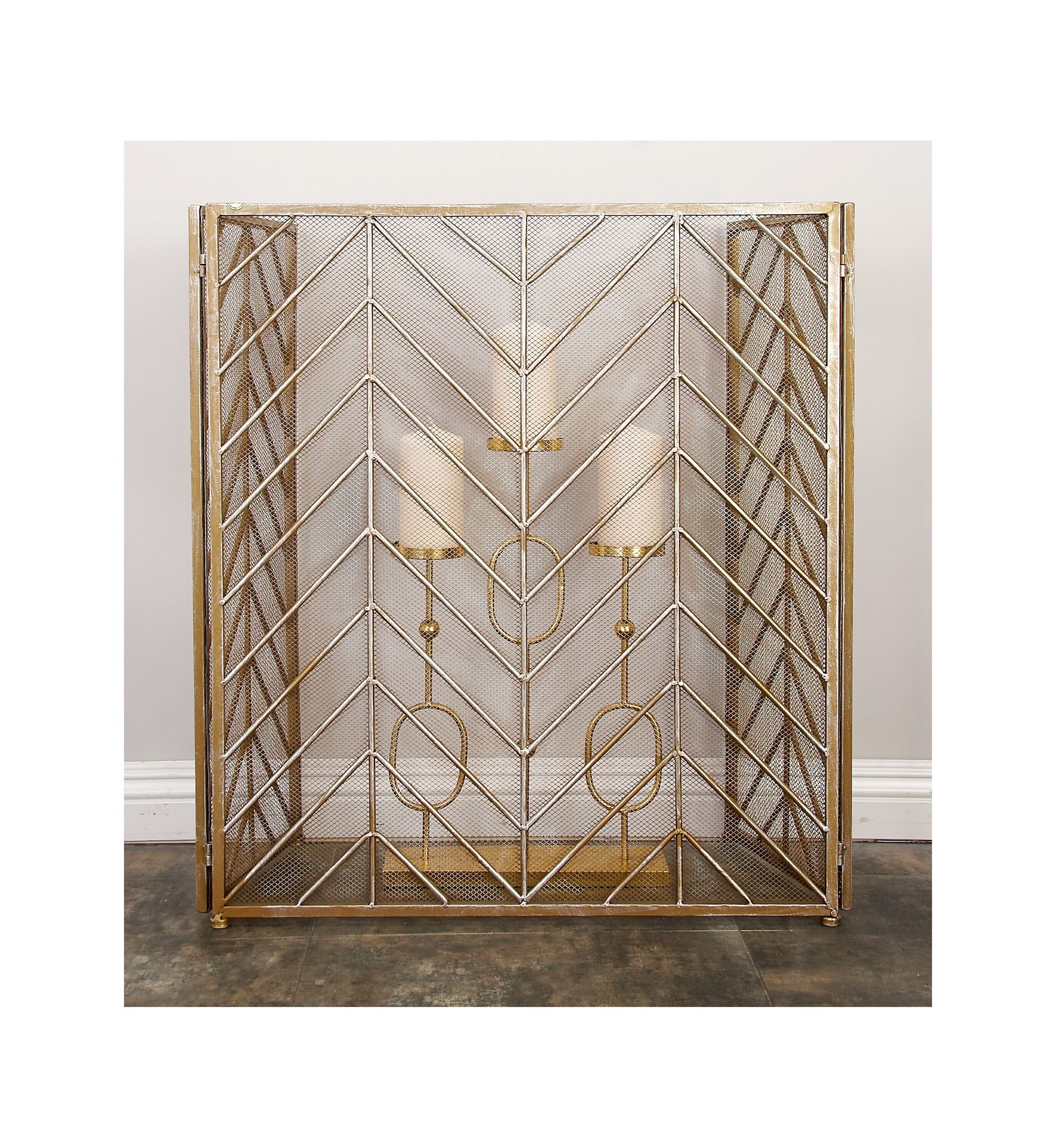 Modern Metal Fireplace Screen