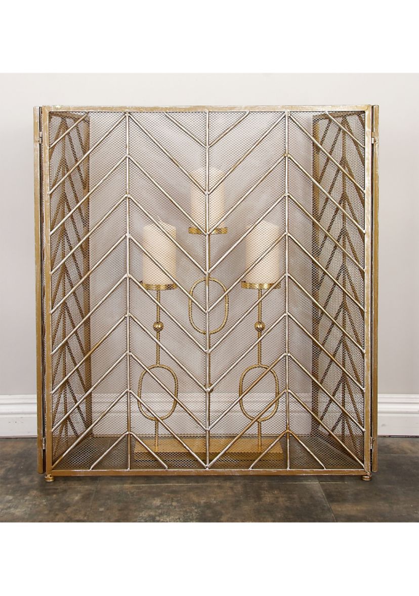 Modern Metal Fireplace Screen