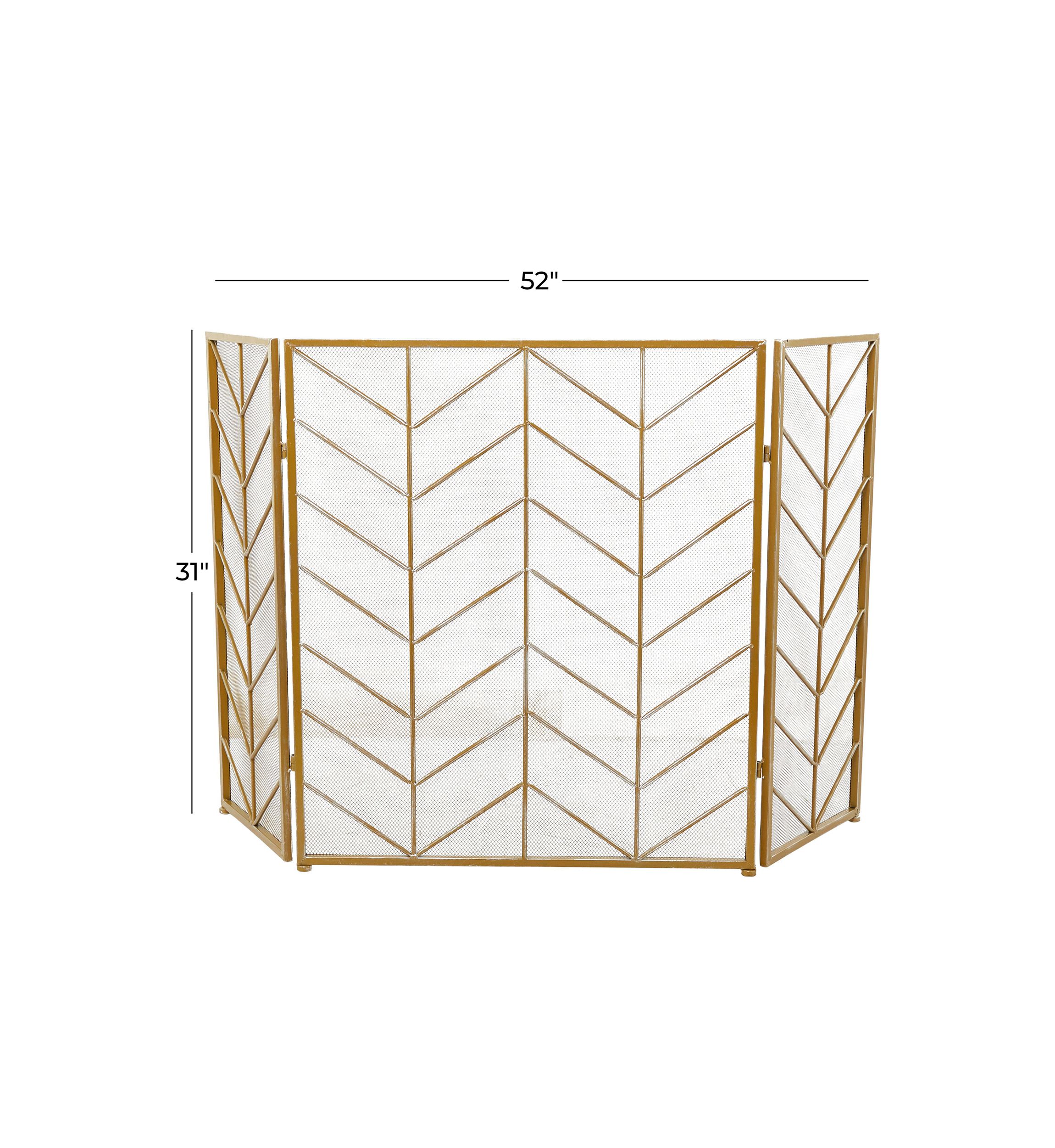 Modern Metal Fireplace Screen