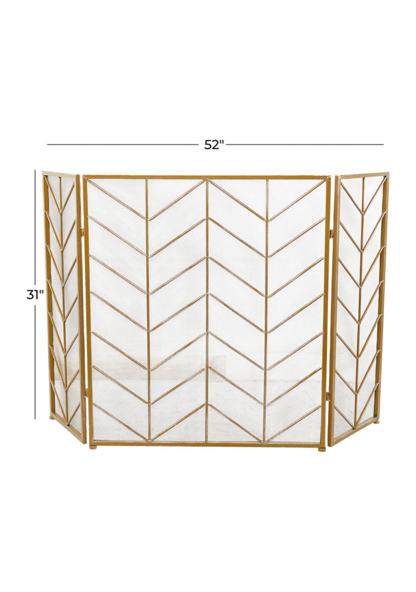Modern Metal Fireplace Screen