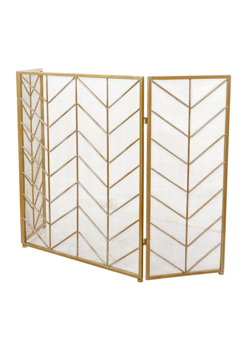 Modern Metal Fireplace Screen