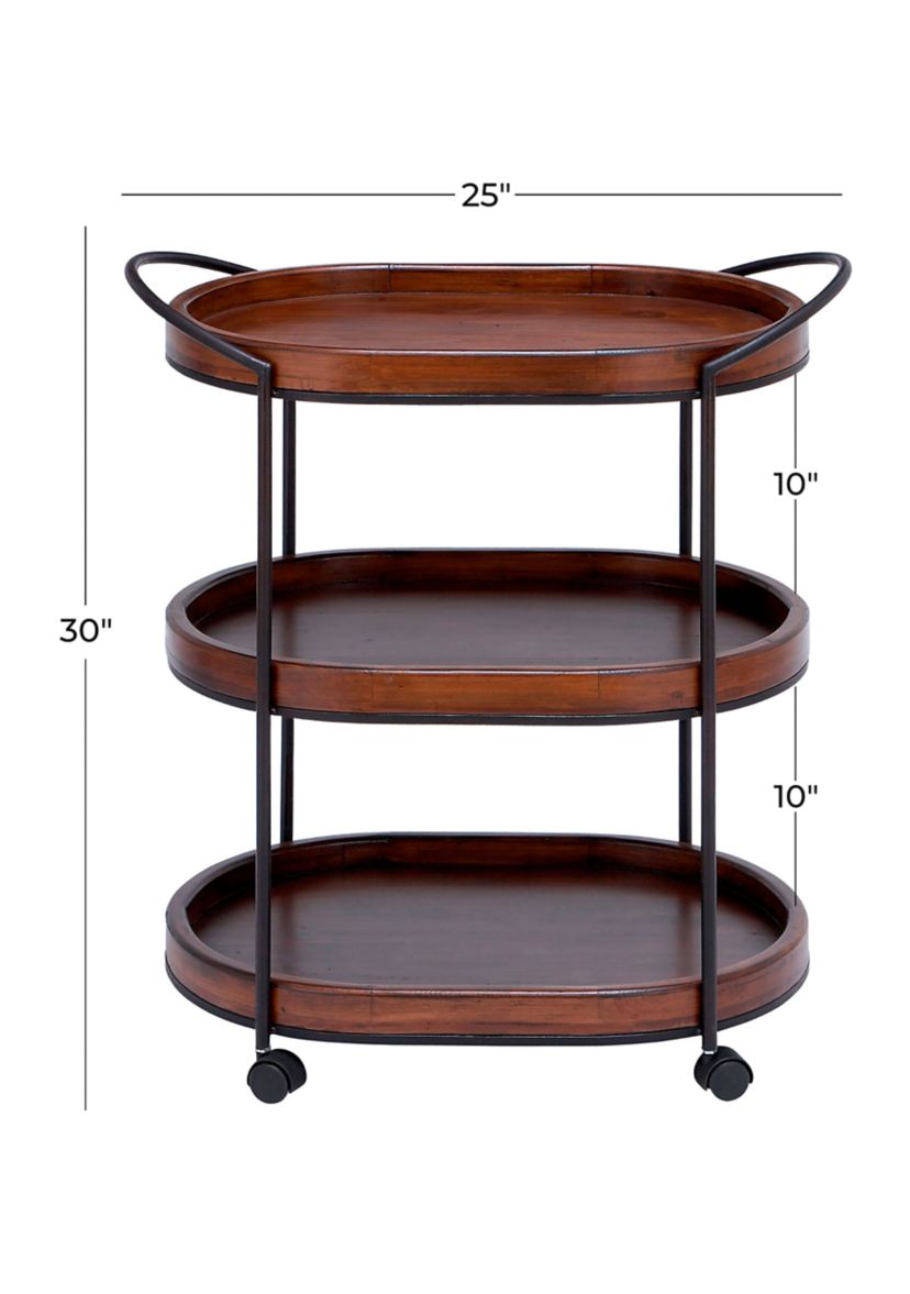 Traditional Wood Bar Cart