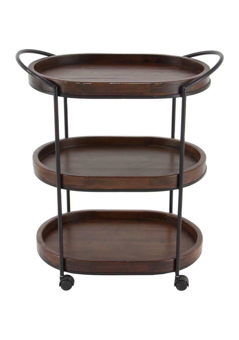 Traditional Wood Bar Cart