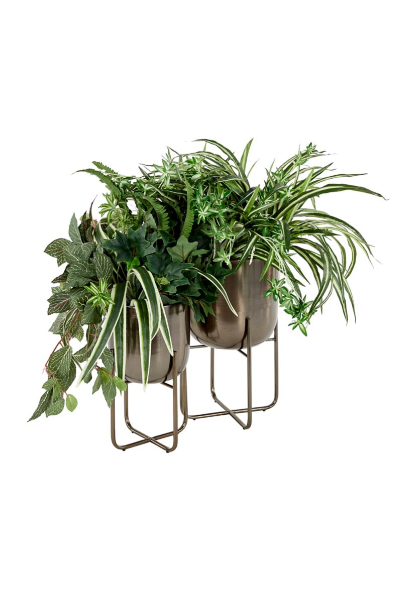 Contemporary Metal Planter - Set of 2