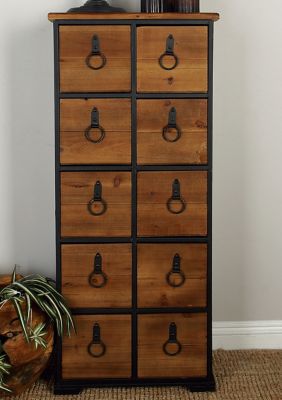 Monroe Lane Farmhouse Wood Cabinet, Brown