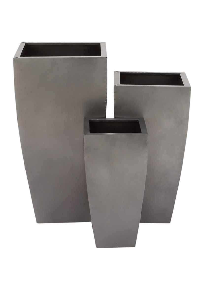 Contemporary Metal Planter - Set of 3